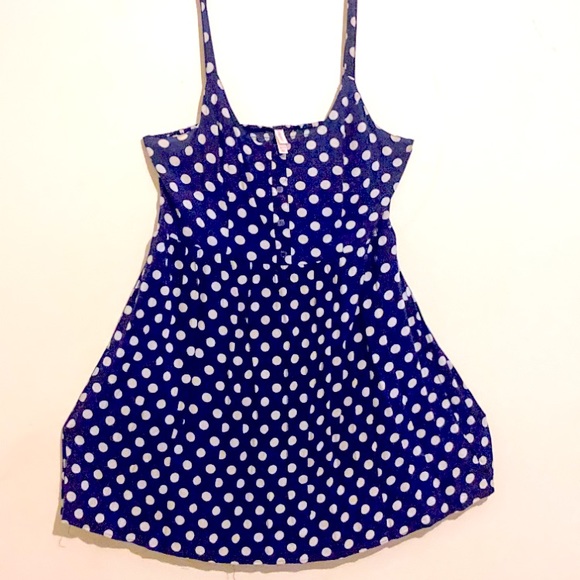 XL Navy Blue Polka Dot Mini Dress - Picture 1 of 2